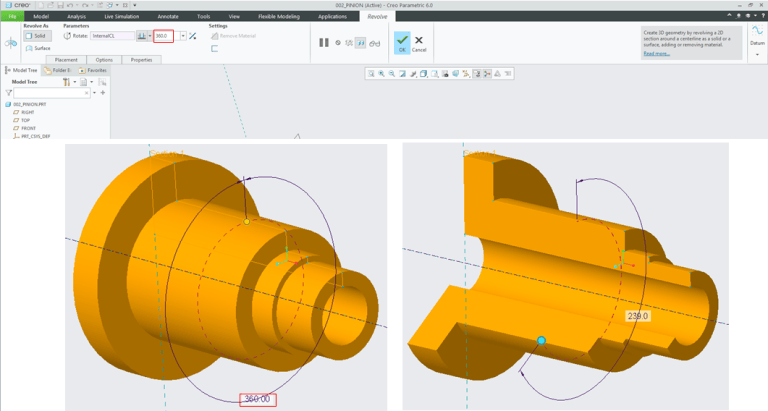 Thread Recangular Objects Creo CREO PARAMETRIC 6.0 – PART DESIGN_Revolved part – Computer Aided Design ...