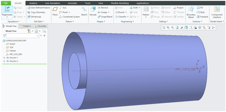 Thread Recangular Objects Creo CREO PARAMETRIC 6.0 – PART DESIGN_Extrusion screw design – Computer ...